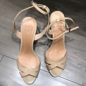 Schutz shiny nude sandals